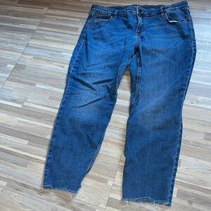 Old navy midrise rockstar jeans, frayed hem!